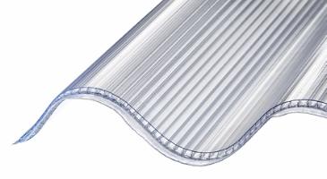 SUNLUX Polycarbonat, flerlags ovenlysplade, B9, 6 mm, fuldkantet profil 177/51, Klar